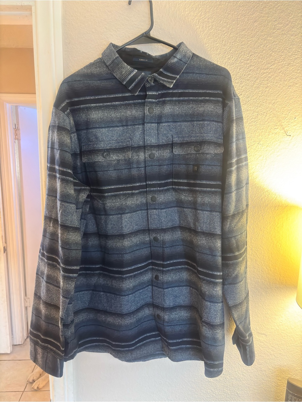 Roark x Pendleton Blue Striped Button-Down Flannel